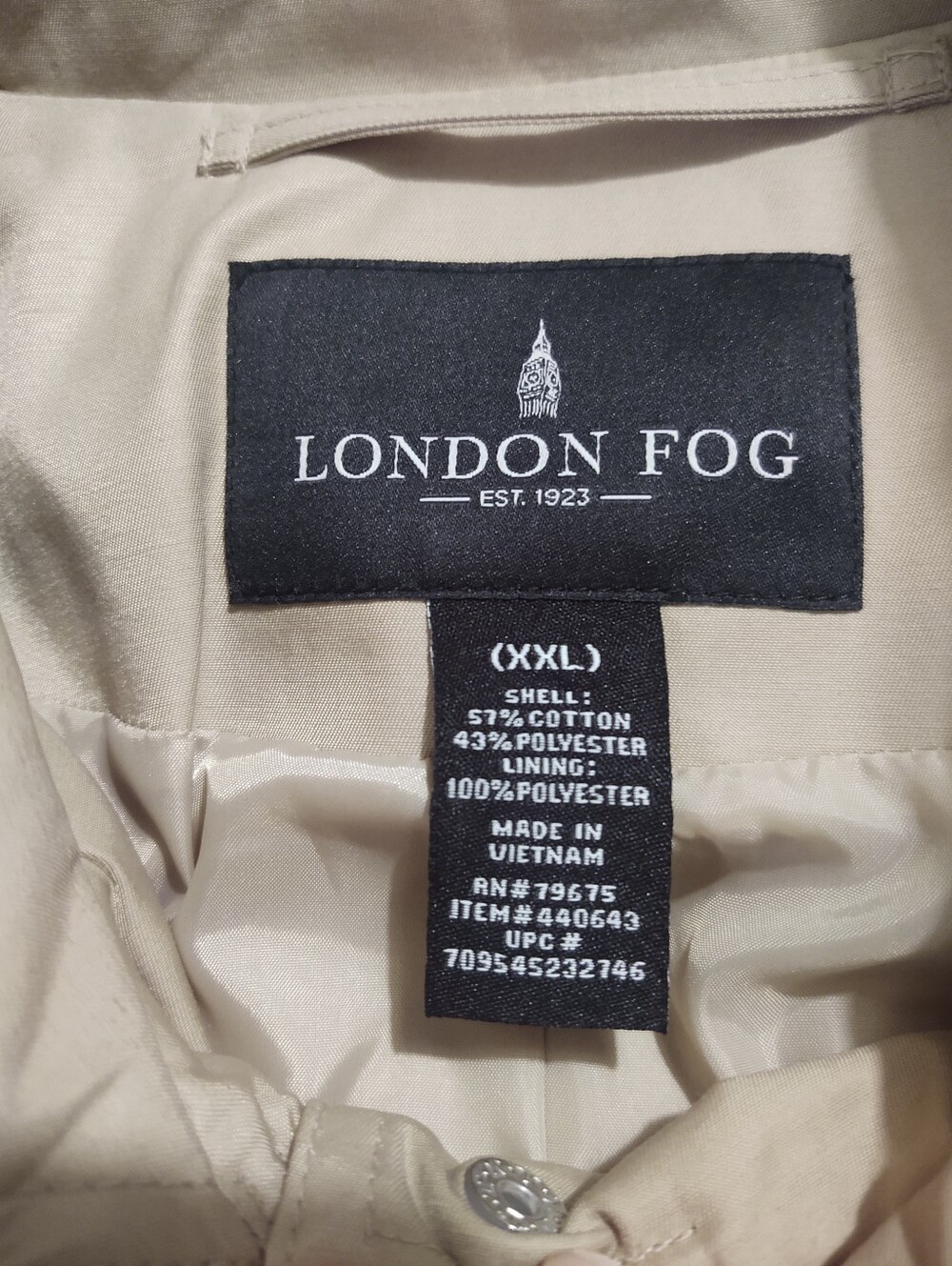 NWT London Fog Classic Trench Coat XXL - Picture 5 of 13